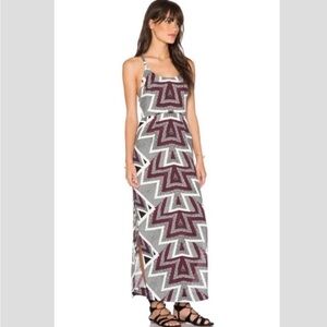 Free People Burgundy and Gray Maxi Dress